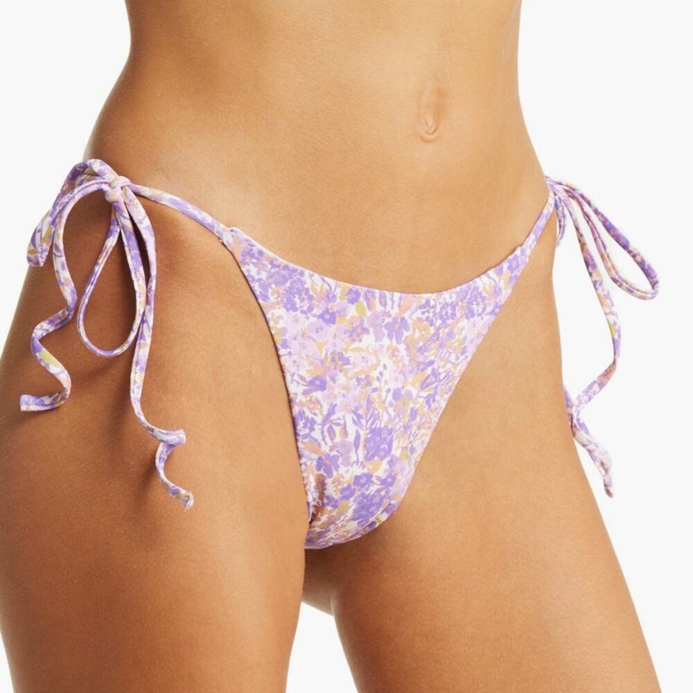 HOUSE OF CB Santorini Side Tie Bikini Bottoms Size X-Large VIOLET